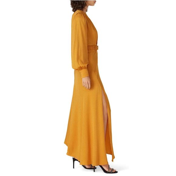Ronny Kobo Vintage Inspired Thigh-high Slit Yellow Estelle Dress Size 10 MSRP: $ - Picture 3 of 10